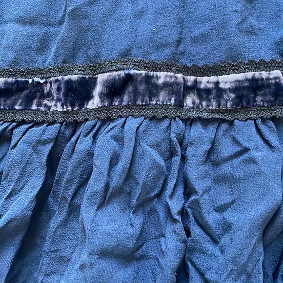 Y2K BCBG Max Azria Blue Velvet Bodice Halter Dress M - Picture 7 of 7